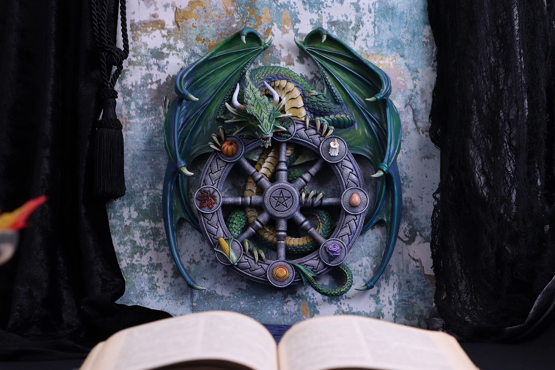 Anne Stokes Year of the Magical Dragon Pagan Wheel Wall Plaque 30cm 8
