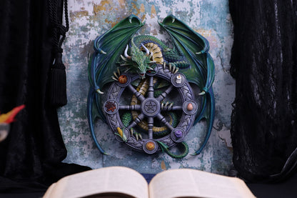 Anne Stokes Year of the Magical Dragon Pagan Wheel Wall Plaque 30cm 8