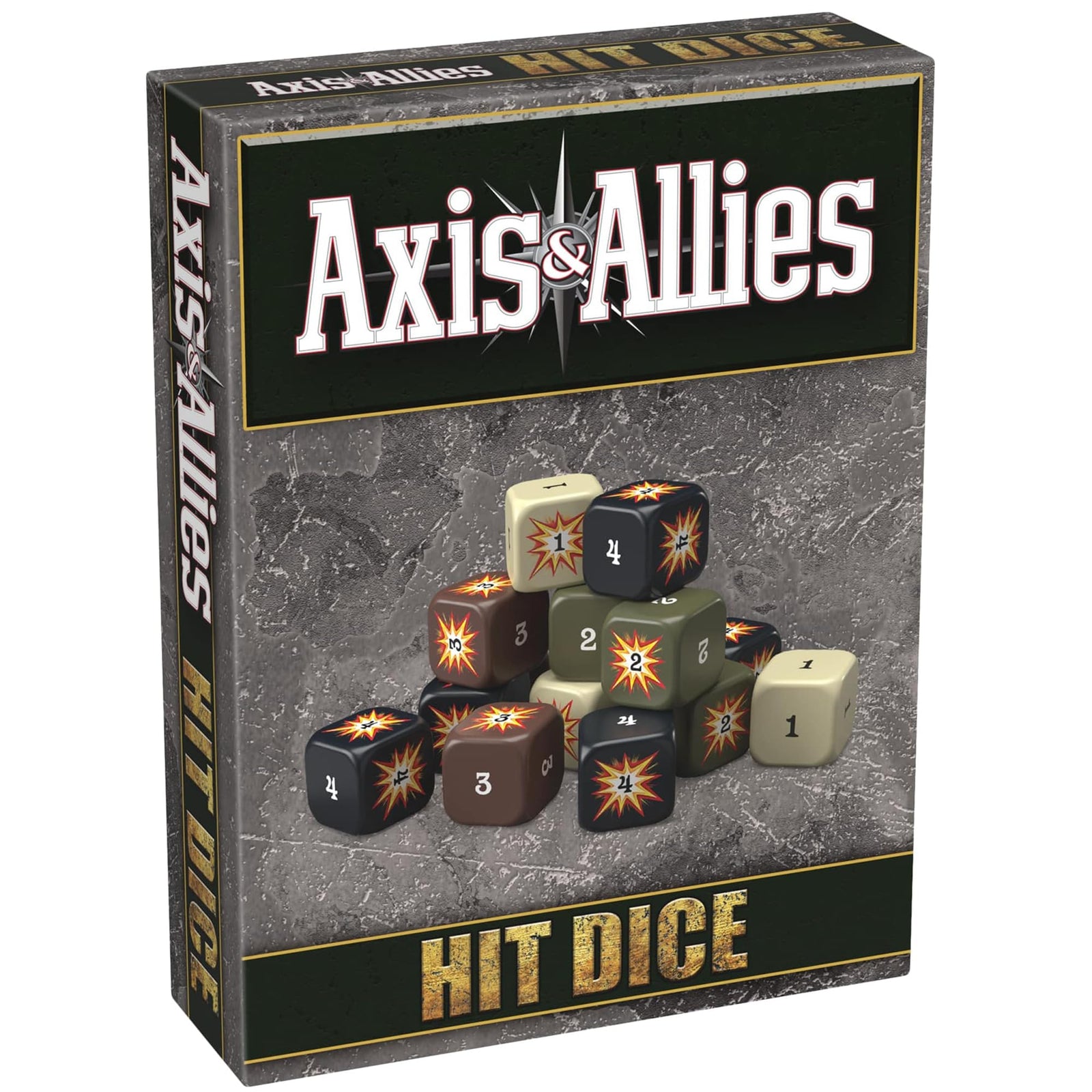 Renegade Games Studio: Axis & Allies: Hit Dice - 72 Dice in 4 Styles, 16mm, Military Style Duffel Carry Bag, Strategy Board Game Accessory & Upgrade 1