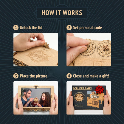 Clueframe Wooden Puzzle Photo Frame