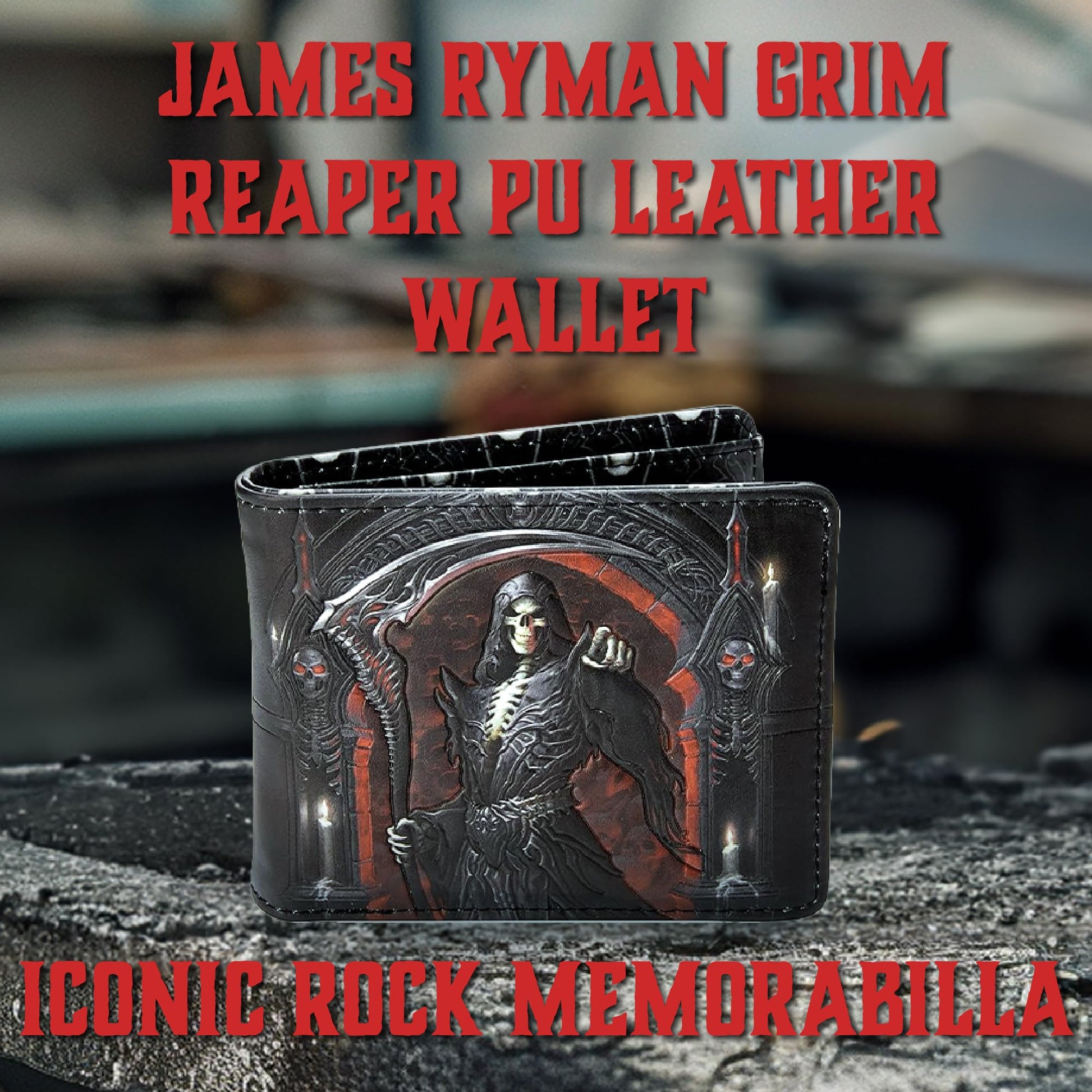 James Ryman Youre Next Skeleton Grim Reaper Black Wallet 3
