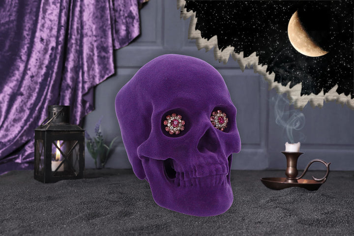 Jewelled Gaze Purple Skull 18.7cm