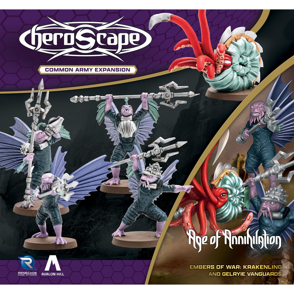 Heroscape Krakenling and Gelryie Vanguards Army Expansion Board Game by Renegade Studio 7