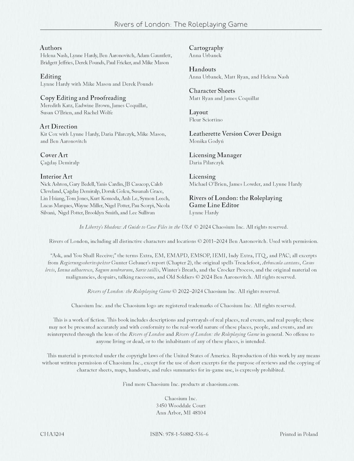 In Libertys Shadow A Guide To Case Files In The USA Rivers Of London Roleplaying Game by Chaosium 4