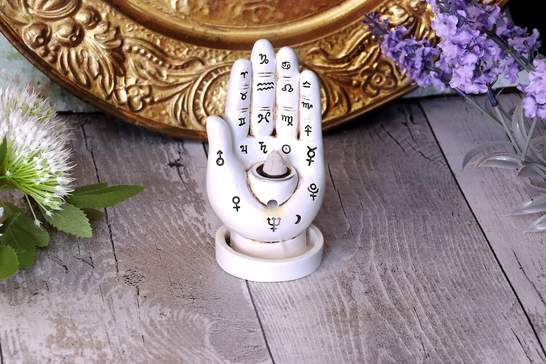 Hand Back Flow Burner White 12cm Palmistry Backflow Incense