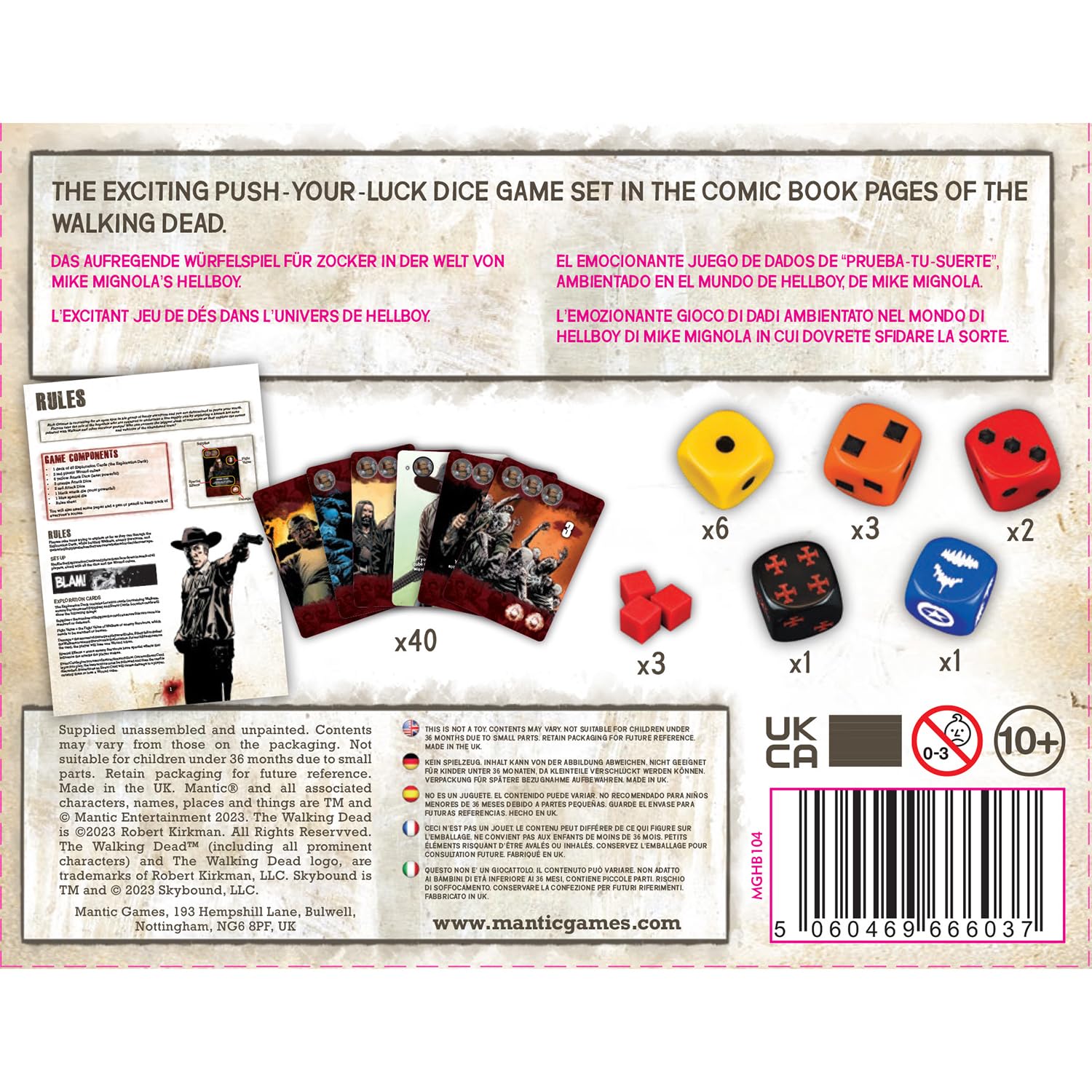 Mantic Games: The Walking Dead: The Dice Game - Fast Paced Push Your Luck Dice Rolling Game, Comic Book Card & Dice Battle Game, Ages 10+, 2+ Players 2