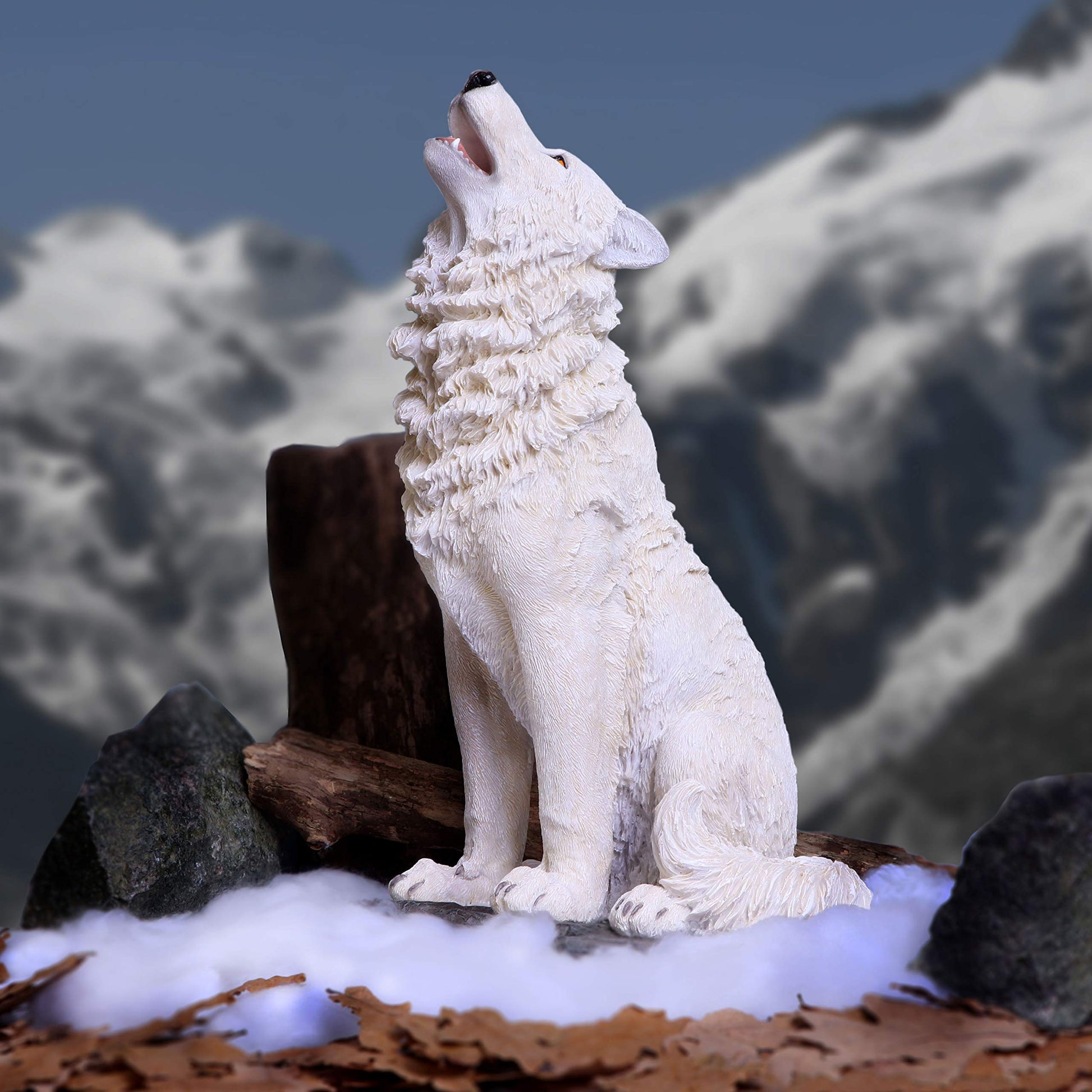 Storms Cry Howling White Wolf Figure Large 41.5cm 7