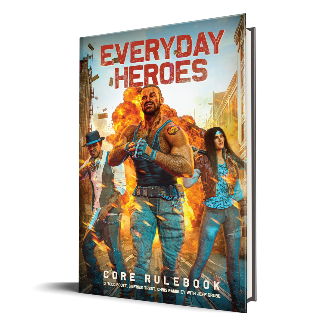 Everyday Heroes: Core Rulebook - The Roleplaying Game, d20, 5e Compatible, 400+ Page Hardcover Book, Create Your Own Action Hero, for Gamemasters & Players, Evil Genius Games,Blue