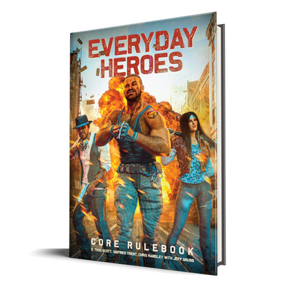 Everyday Heroes: Core Rulebook - The Roleplaying Game, d20, 5e Compatible, 400+ Page Hardcover Book, Create Your Own Action Hero, for Gamemasters & Players, Evil Genius Games,Blue 1