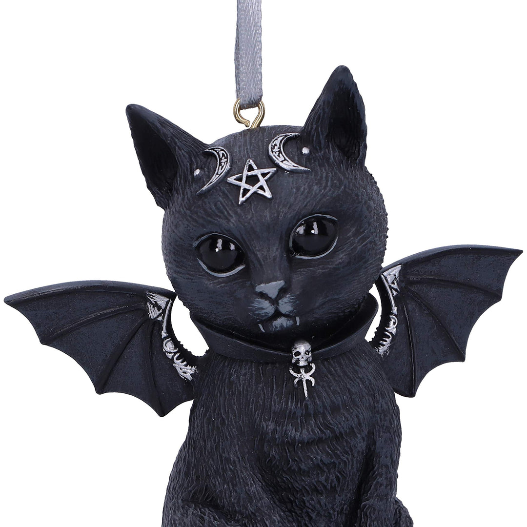 Malpuss Black Bat Cat Hanging Decorative Ornament 9.2cm