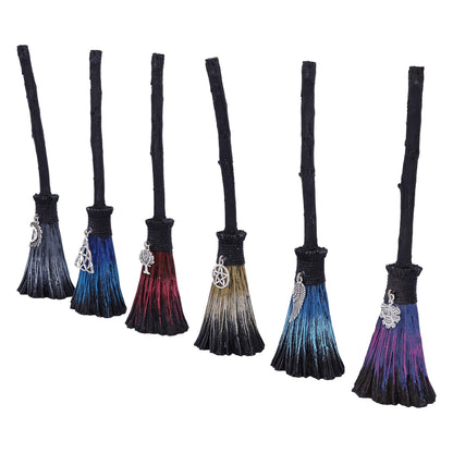 Set of Six Positivity Broomsticks with Silver Charms Positive Energy 20cm 2
