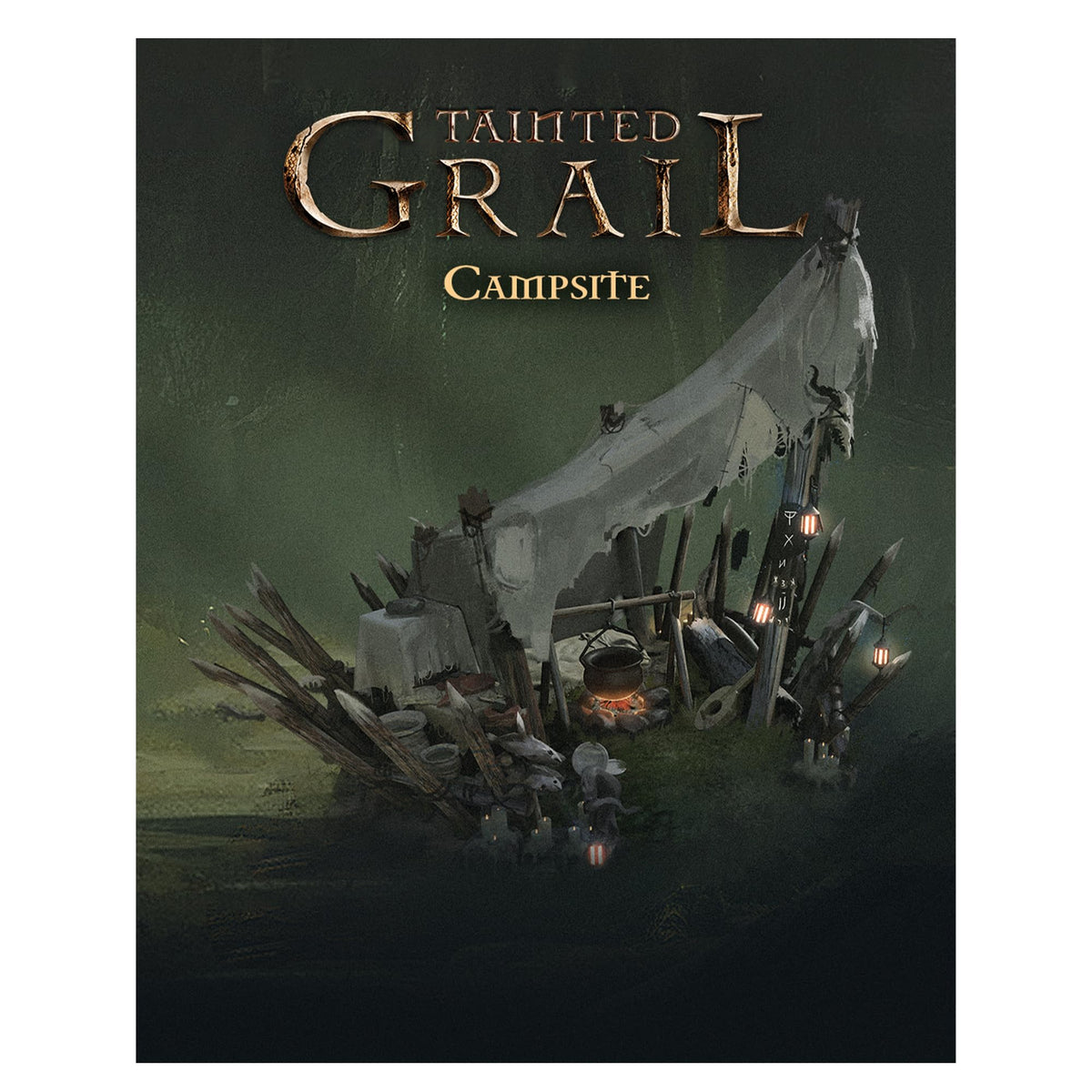 Awaken Realms Tainted Grail: Kings of Ruin Campsite Miniature Upgrade - Upgrade Your Character's Home Base! Ages 14+, 1-4 Players, 2-3 Hour Playtime, Made 1