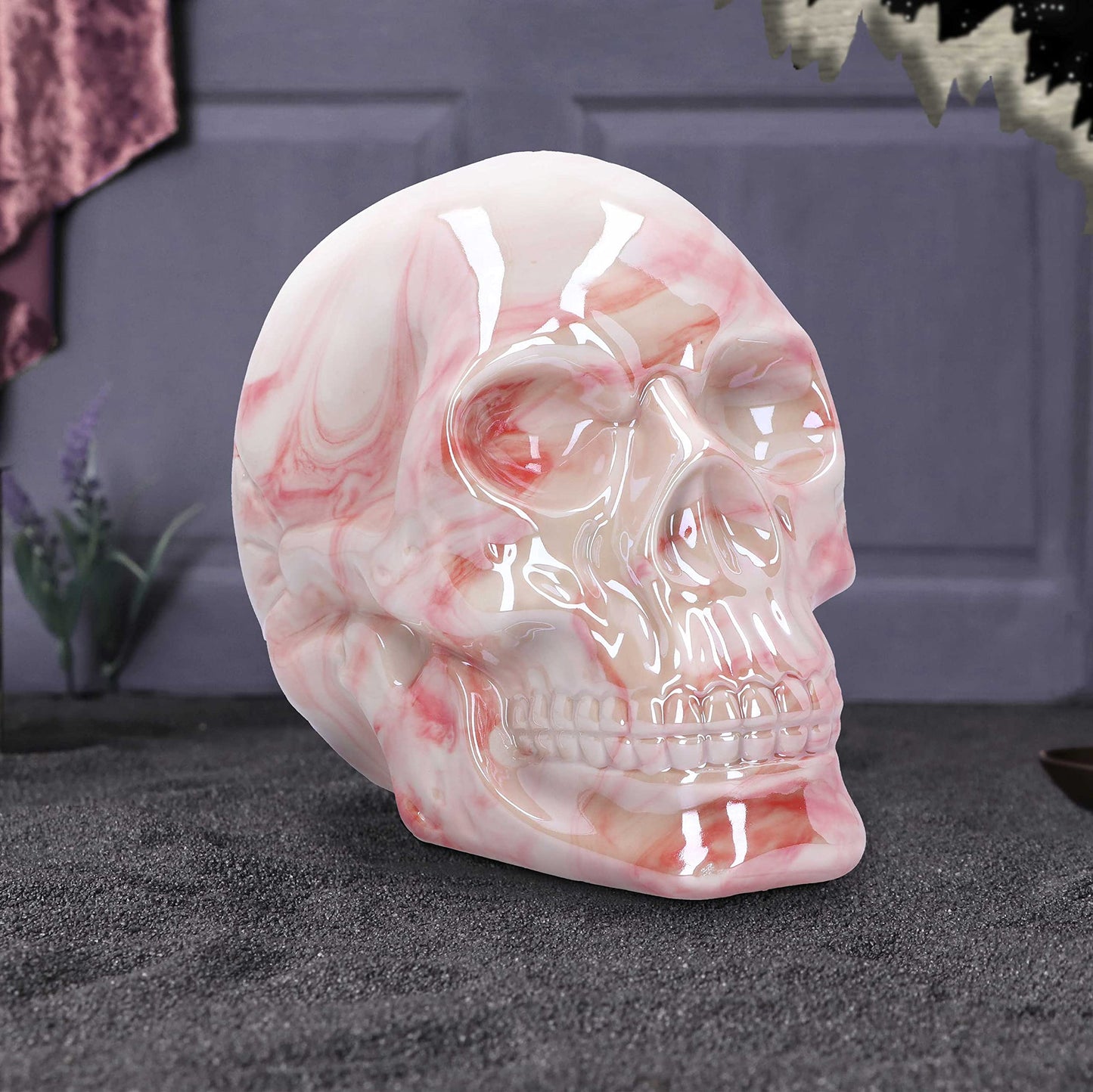 Marbellum Pink Marble Skull Large 13.5cm 8