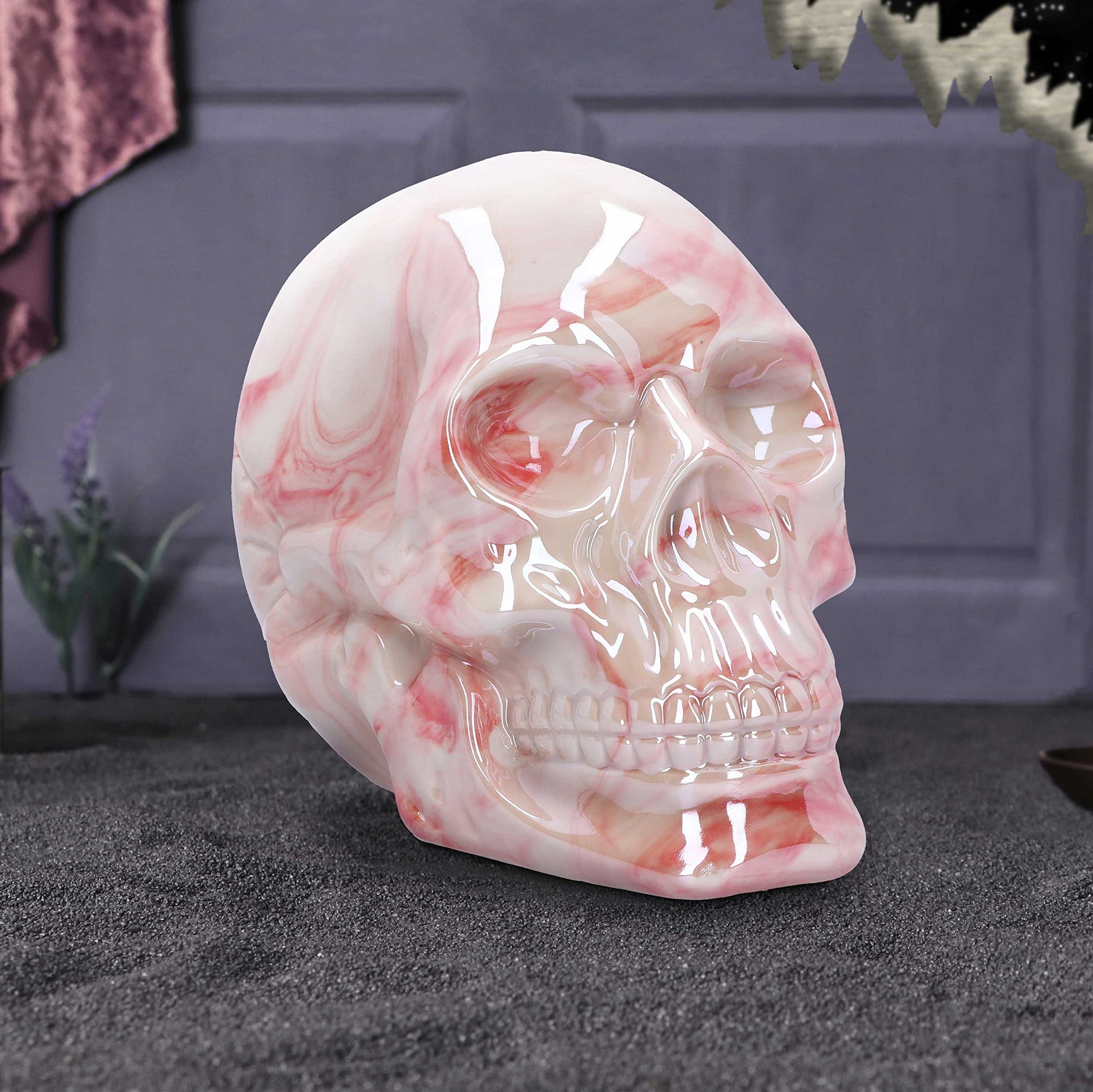 Marbellum Pink Marble Skull Large 13.5cm 8