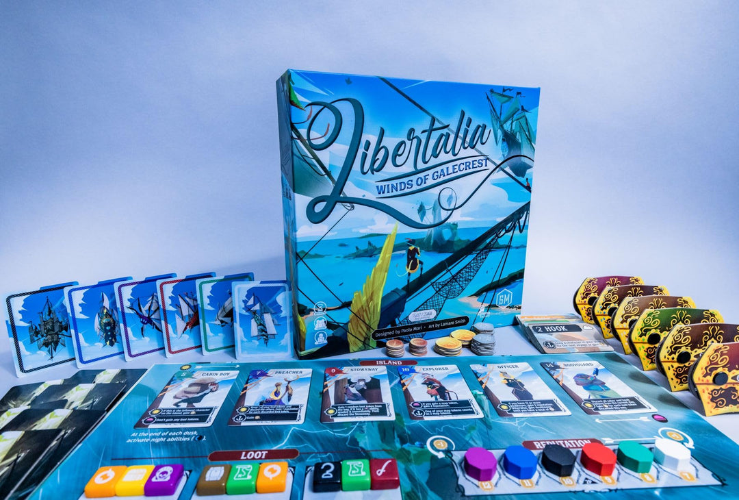 Stonemaier Games: Libertalia: Winds of Galecrest | Pirate-Animal Crews Take to The Skies in This Strategy Board Game About Collecting Loot | 1-6 Players, 60 Mins, Ages 14+