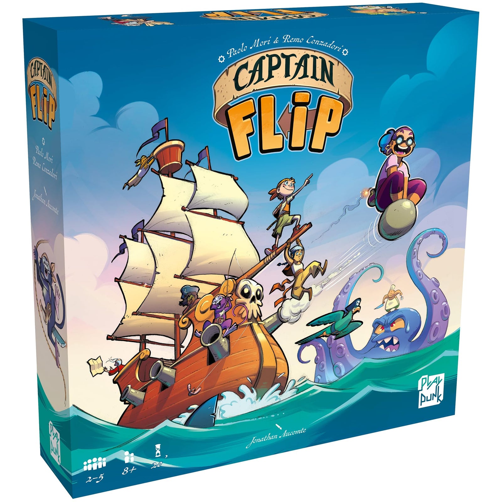 PlayPunk: Captain Flip - Board Game, Play As a Pirate Captain, Recruit Crew, Collect Coins, Family-Friendly Pirate Theme, Ages 8+, 2-5 Players, 20 Min 1