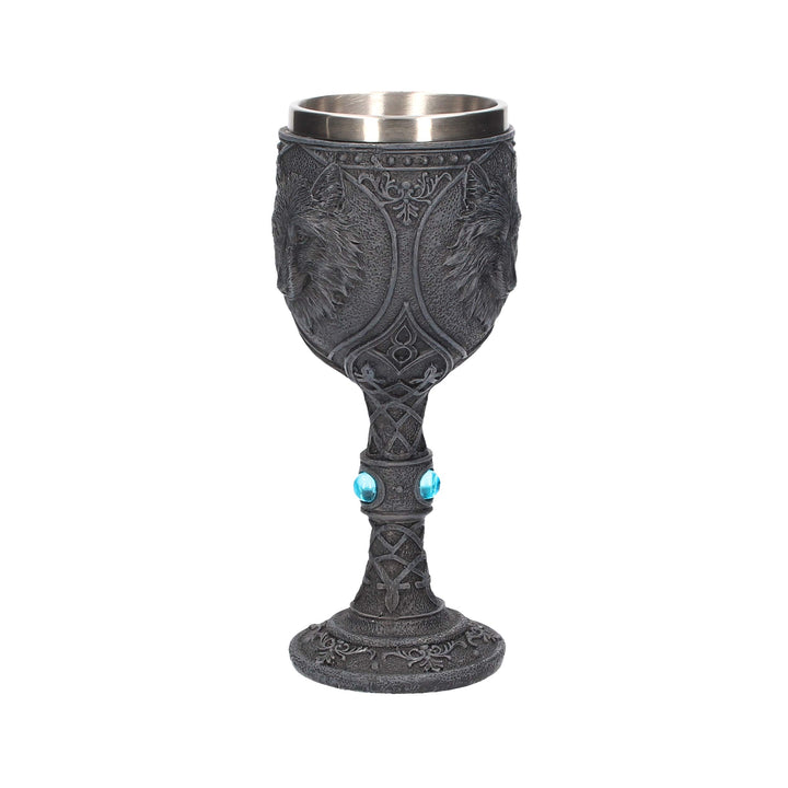 Night Wolf Black Gothic Animal Goblet 19.5cm