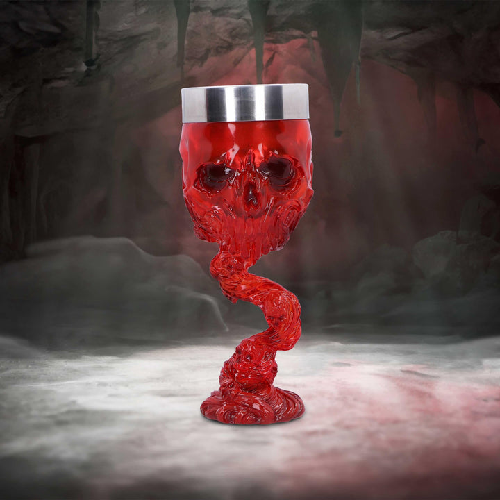 Soul Spirit Clear Red Skull Goblet Fire 19.3cm