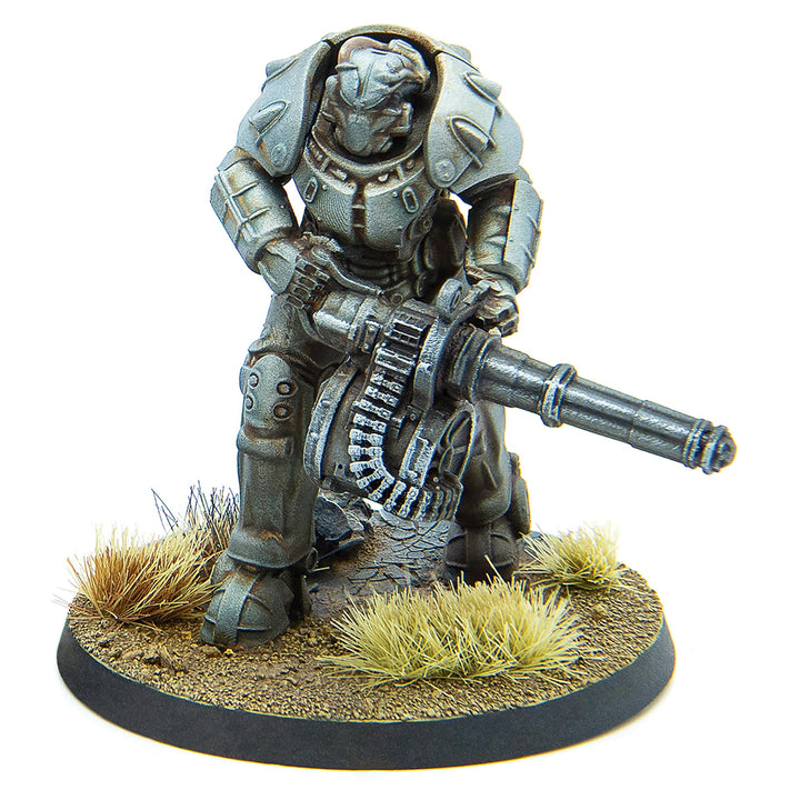 Modiphius Entertainment: Fallout: Wasteland Warfare - Unaligned: X-01 Power Armor - 3 Figures, Unpainted Miniatures, Scenic Bases, Tabletop Miniatures