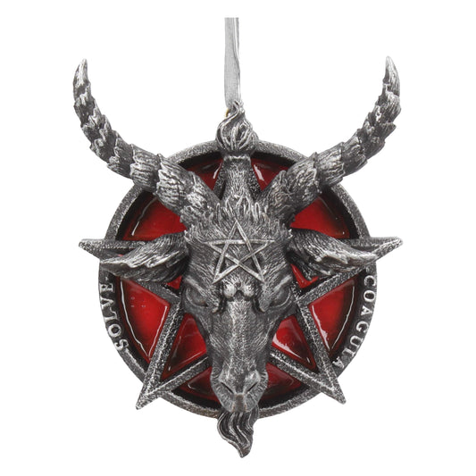 Baphomet Head Red Pentagram Hanging Decorative Ornament 9.5cm 2