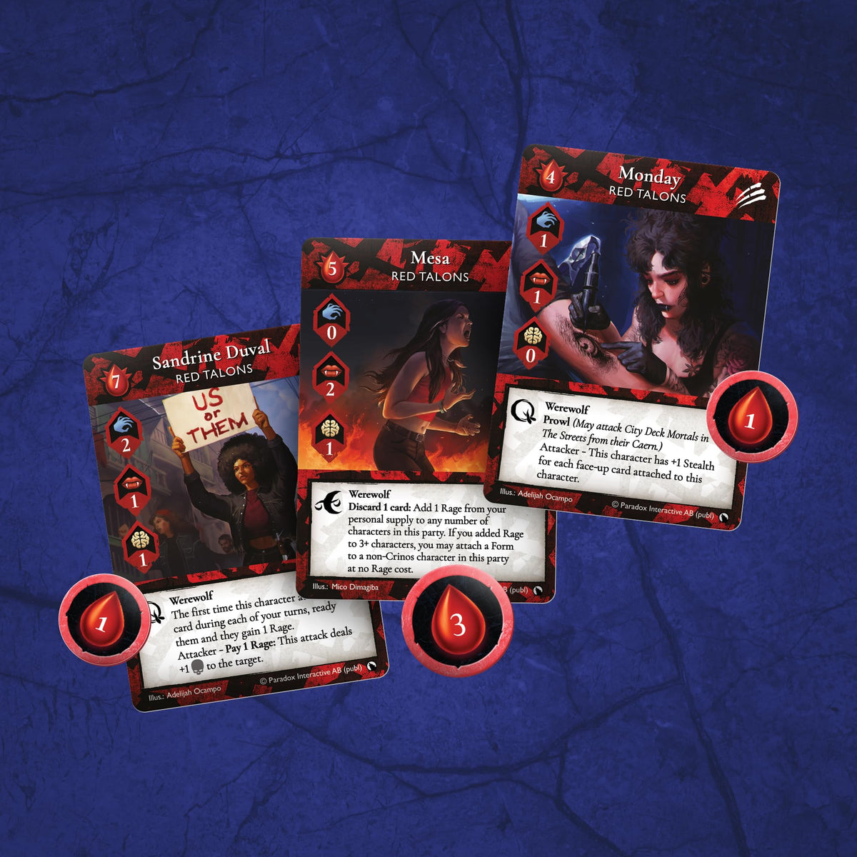 Vampire The Masquerade Rivals Expandable Card Game Werewolf Fang and Talon Board Game by Renegade Studio 4