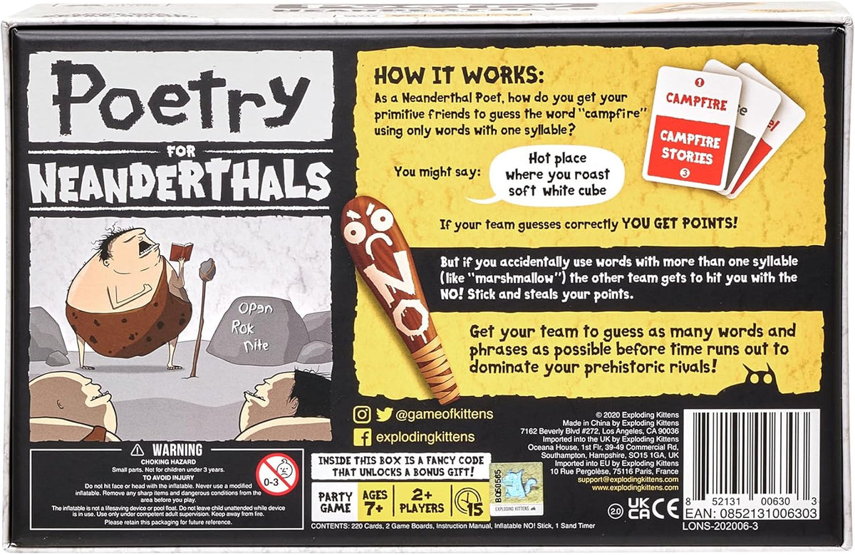 Poetry for Neanderthals Card Game