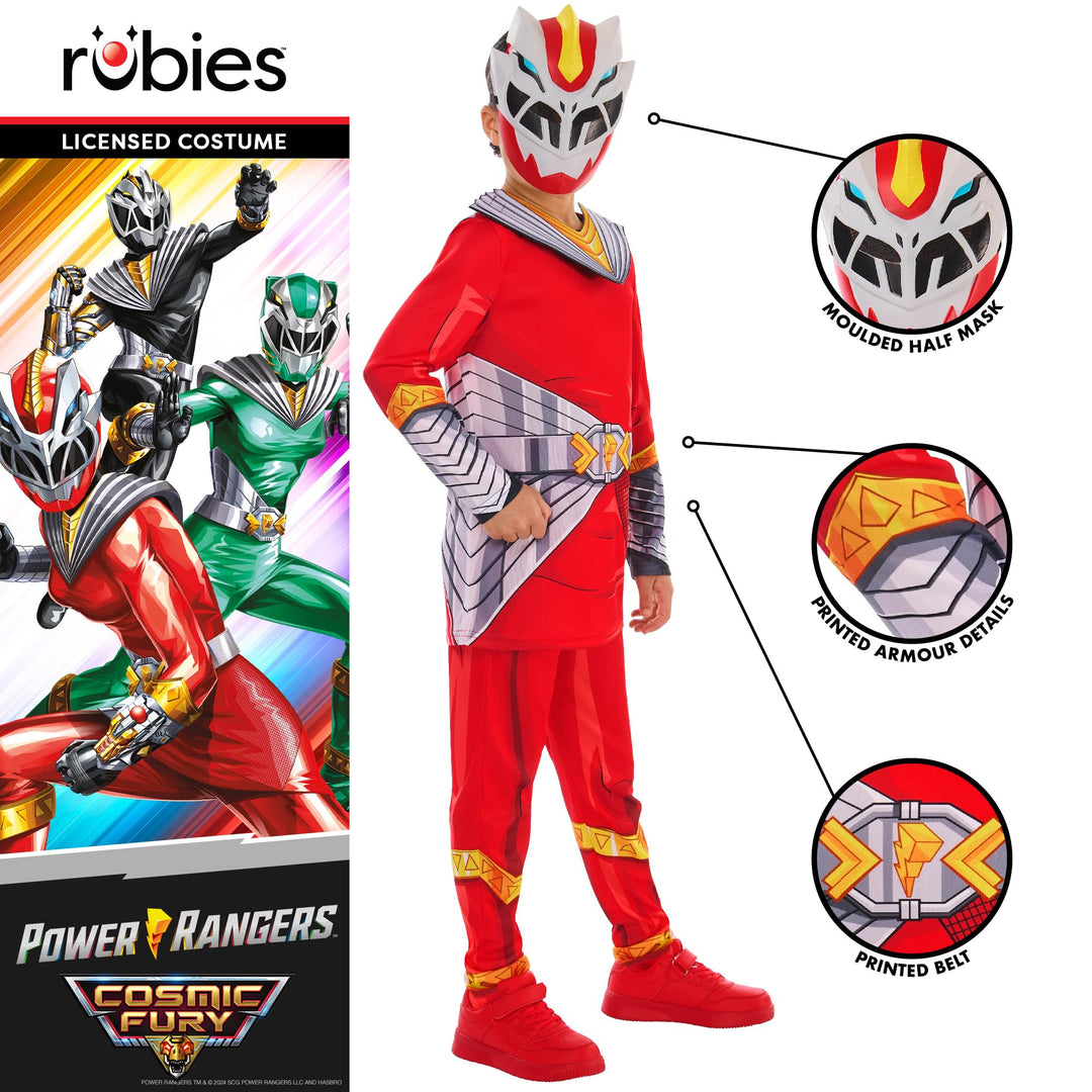 Rubie's 1001583XXS000 Power Cosmic Fury Red Ranger Kids Fancy Dress, 3-4