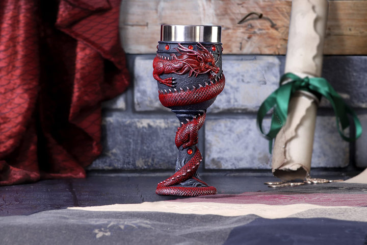 Dragon Coil Goblet Red 20cm