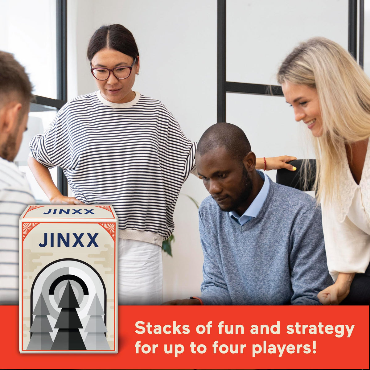Looney Labs Jinxx Pyramid Board Game - Simple Rules with Stacks of Strategy!, Gray 4
