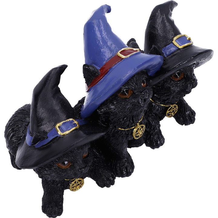 Familiar Felines Black Cats in Witches Hats Figurine 9.8cm