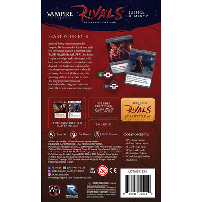 Renegade Game Studios Vampire: The Masquerade Rivals Expandable -Card Game: Justice & Mercy - Clan Card Game, Ages 14+, 2-4 Players, 30-70 Min 2