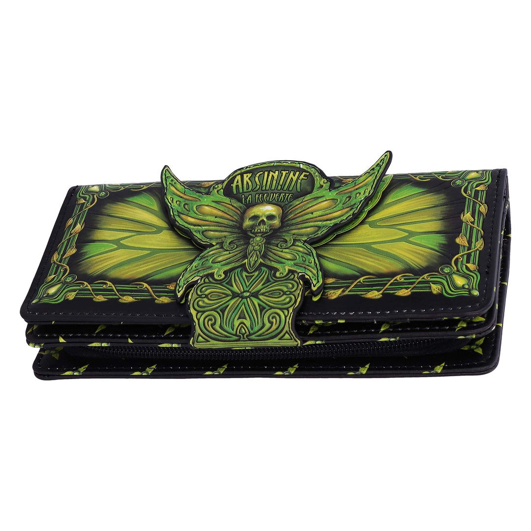 Absinthe La Fee Verte Green Fairy Embossed Purse 18.5cm