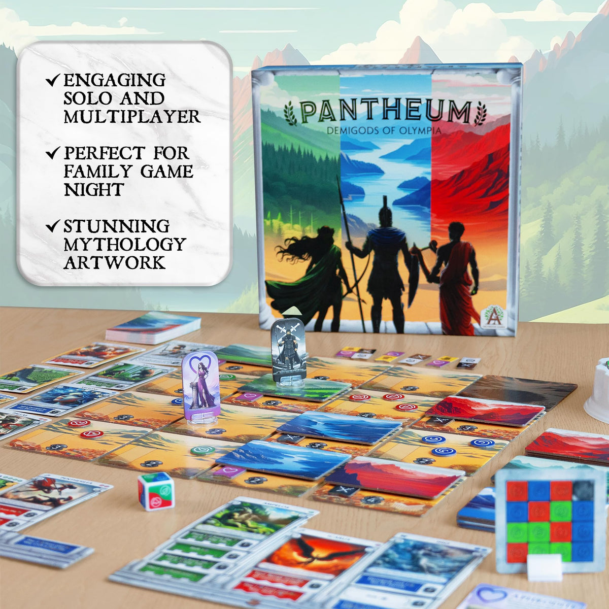 Pantheum Demigods of Olympia Board Game by Archwood 3