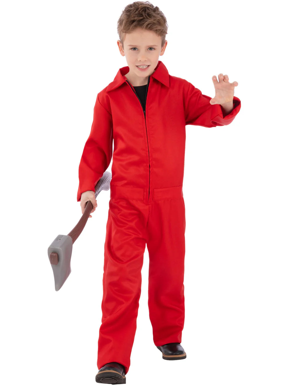 Red Boiler Suit Costume All in One Jumpsuit Kids Unisex 2