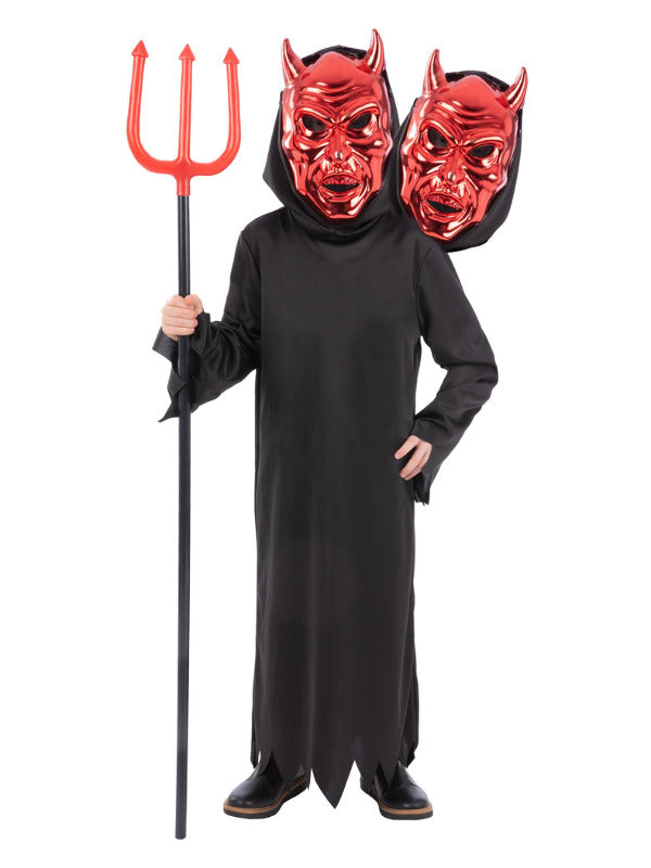 2 Headed Demon Reaper Costume Robe and Mask for Kids 2