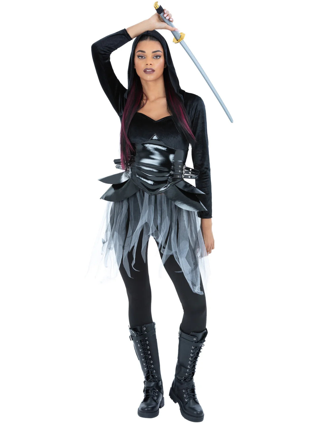 Dark Warrior Costume Dress Top with Corset Detail 2