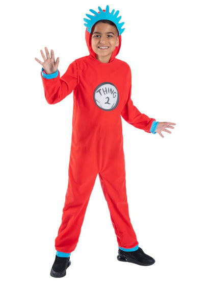 Dr Seuss Cat in the Hat Thing 1 & 2 Costume Jumpsuit Kids 4