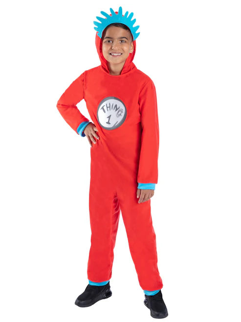 Dr Seuss Cat in the Hat Thing 1 & 2 Costume Jumpsuit Kids 1