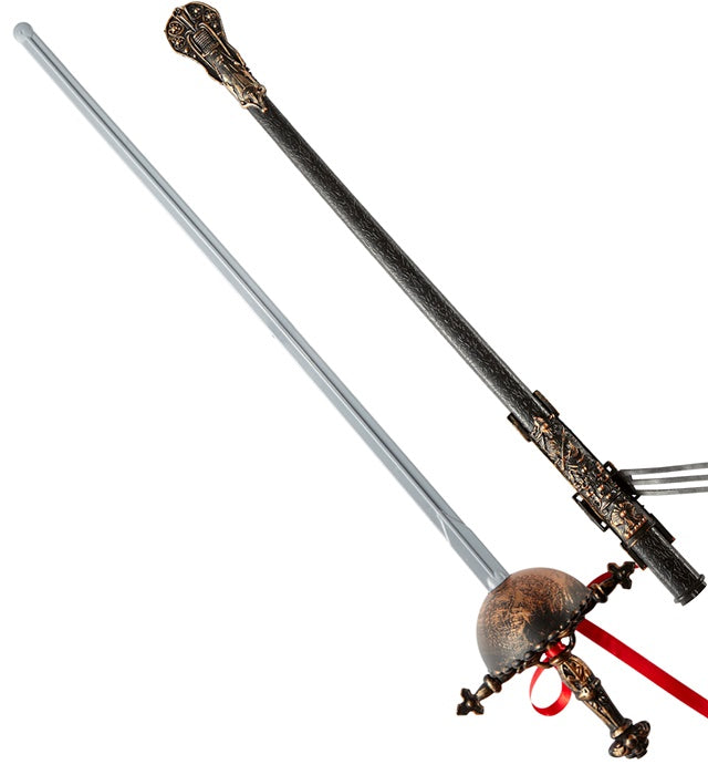 Old Time Fencing Foil With Decorated Scabbard 68 Cm