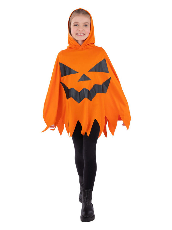 Pumpkin Poncho Orange Kids Unisex Costume 1
