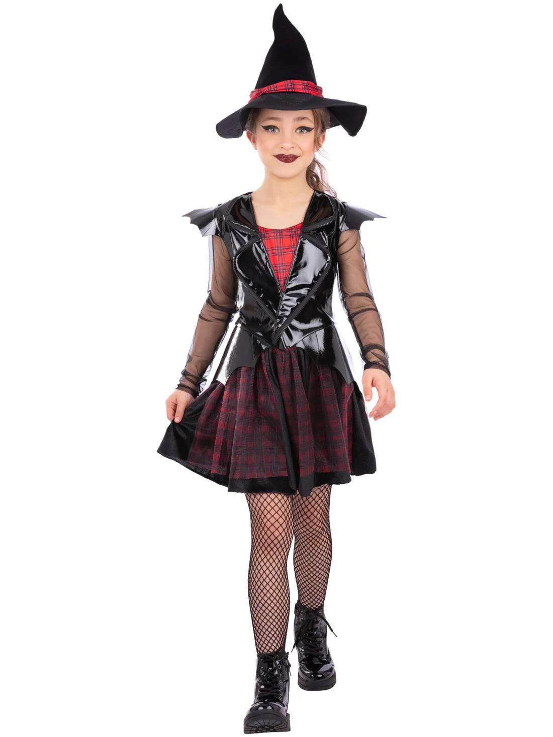 Punk Witch Costume Dress and Hat for Girls 2
