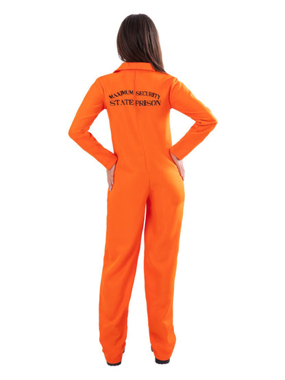 Escaped Prisoner Costume Orange Boiler Suit for Ladies 2