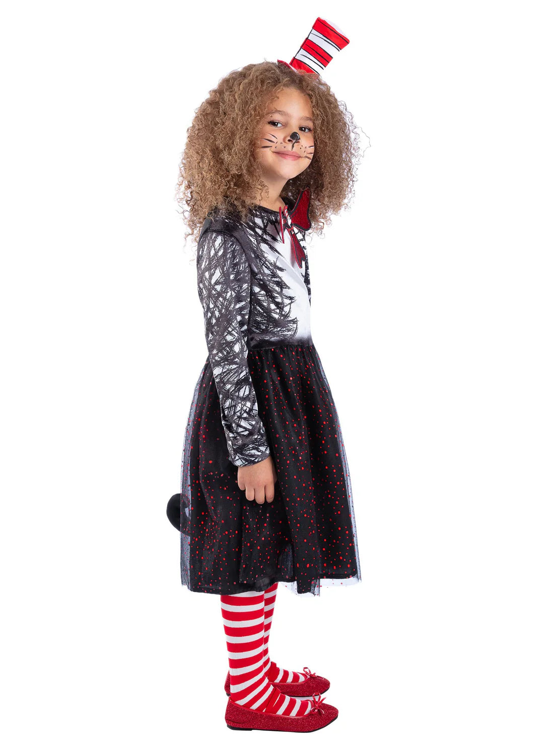 Dr Seuss Cat In The Hat Costume Dress for Girls 2