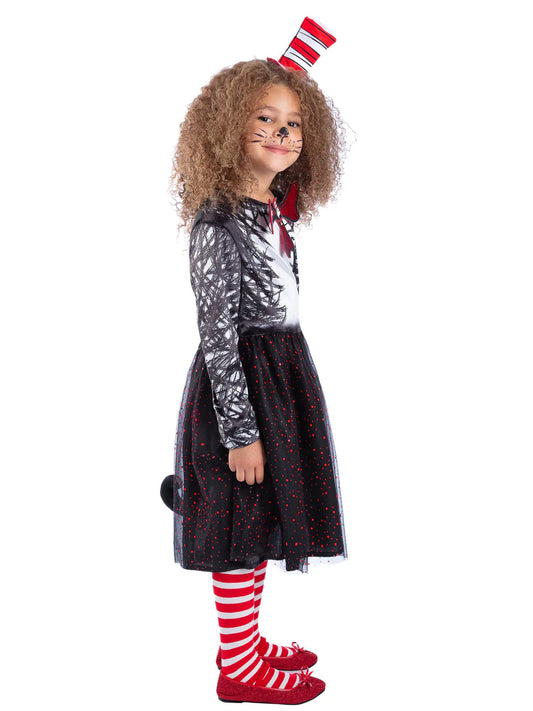 Dr Seuss Cat In The Hat Costume Dress for Girls 2