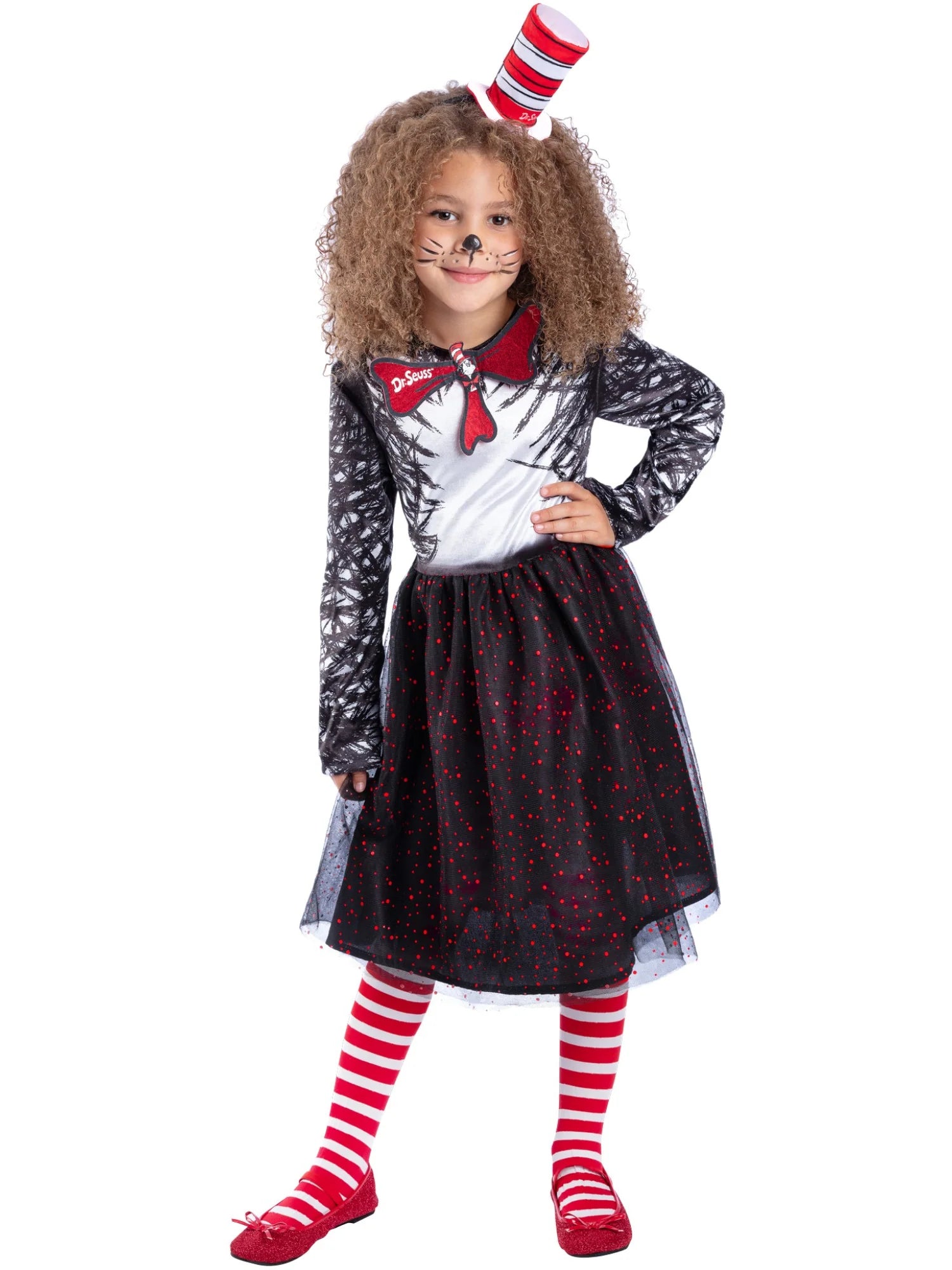 Dr Seuss Cat In The Hat Costume Dress for Girls 1