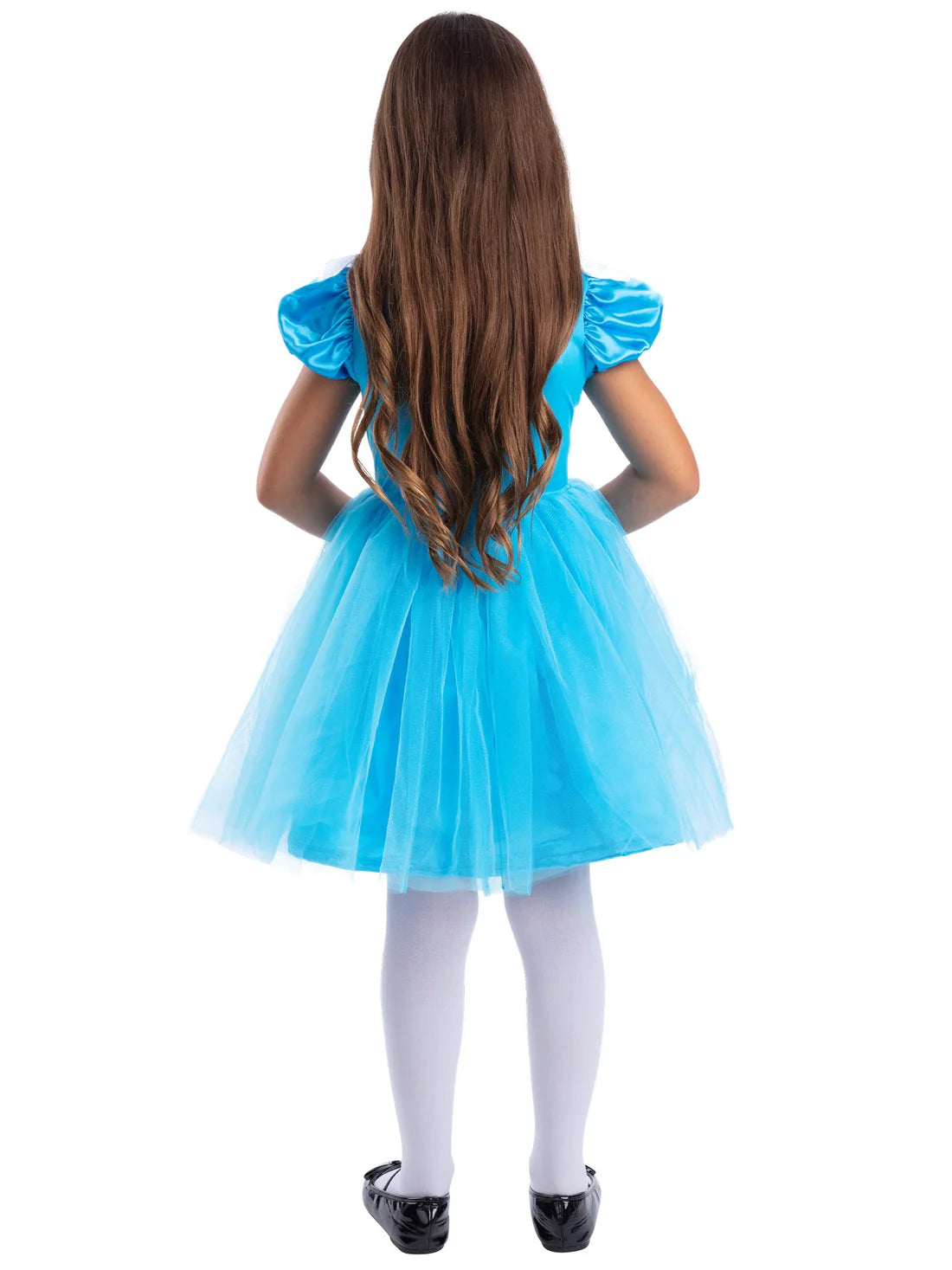 Alice in Wonderland Costume Girls Blue Dress with Headband 2