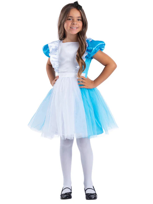 Alice in Wonderland Costume Girls Blue Dress with Headband