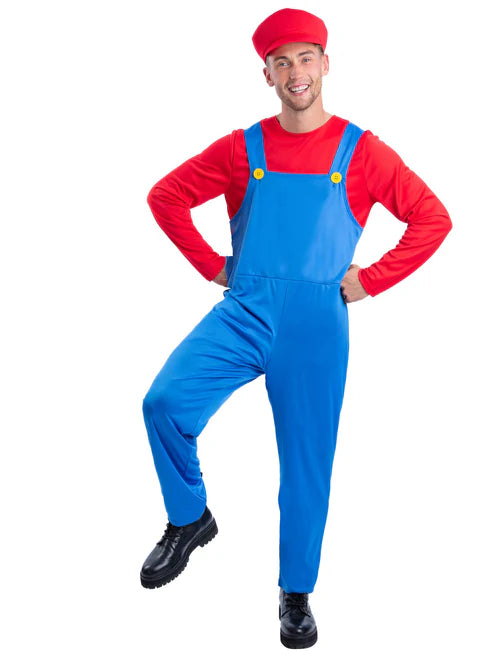 Red Plumber Super Mario Costume for Men 1
