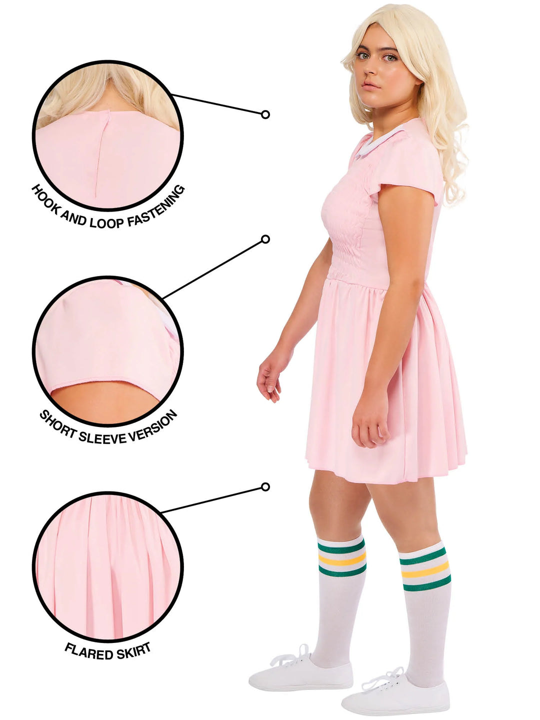 Eleven Stranger Things Pink Dress Costume for Women