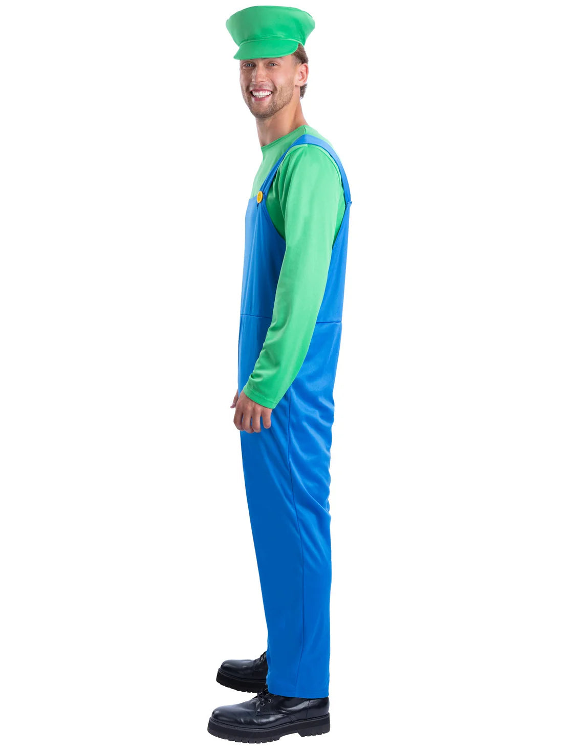 Green Plumber Costume Luigi Outfit for Men 3